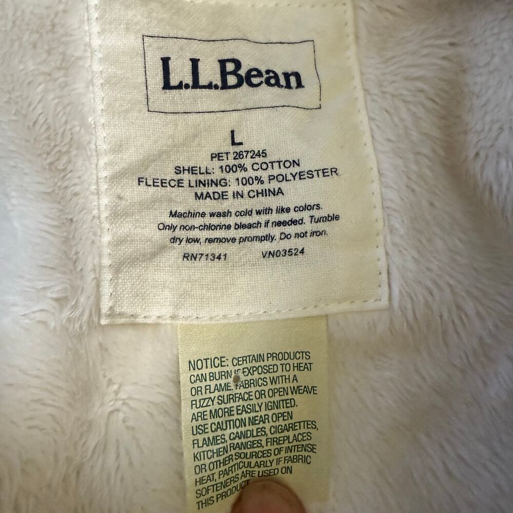 L.L. Bean Button Down Shirt Flannel Women Size Large Plaid Sherpa Fleece Shacket - Picture 5 of 8